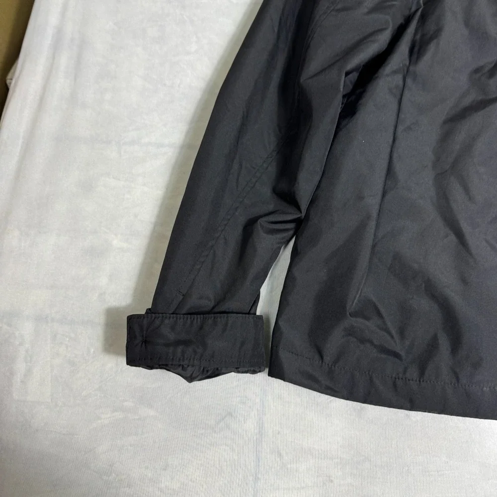 Banana Republic Mens Windbreaker Jacket Black Lined‎ Full Zip Long Sleeve Size S